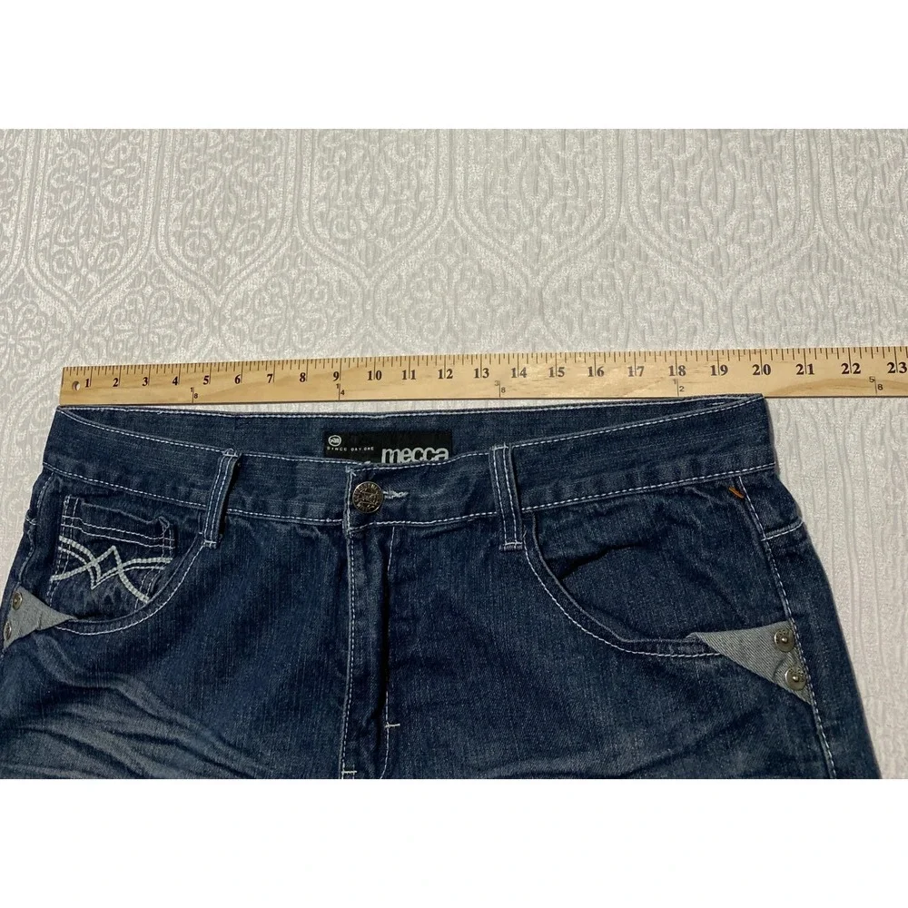 Mecca Men's‎ Straight Fit Blue Denim Jeans Size 40x34 Embroidered Pockets